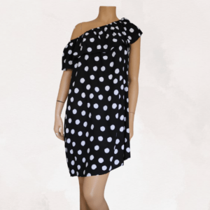 Zwart-wit jurk M38130, gestipt